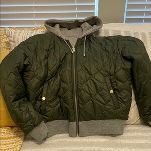 Gap women’s reversible puffy jacket with hood.